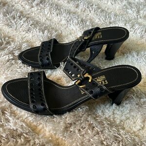 Ferragamo leather slides size 10